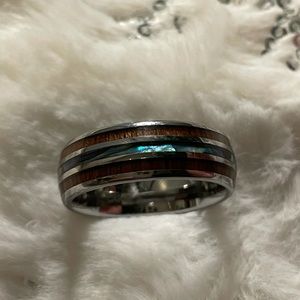Hawaiian Koa wood & tungsten ring size 11